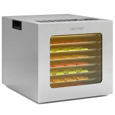 Sušička potravín s výkonom 850 W s 8 táckami, 48-hodinovým časovačom a reguláciou teploty 35 – 75 ℃, strieborná Sušička potravín s výkonom 850 W s 8 táckami, 48-hodinovým časovačom a reguláciou teploty 35 – 75 ℃, strieborná