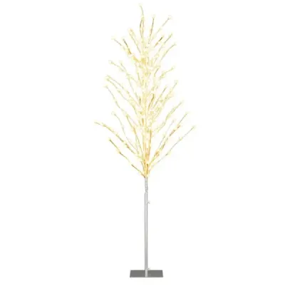 186 cm LED stromček svetiel brezový stromček s teplými bielymi LED svetlami umelý vianočný stromček