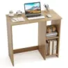 Malý stôl s 2 priehradkami Počítačový stôl Kancelársky stôl PC stôl 80 x 40 x 74 cm Prírodný