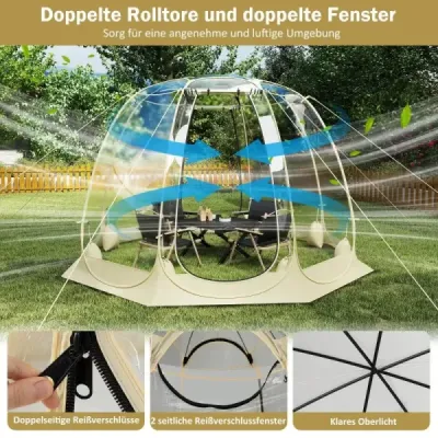 630° Transparentný PVC Pop Up Bubble Stan Bublinový stan pre 5-6 osôb 265 x 265 cm