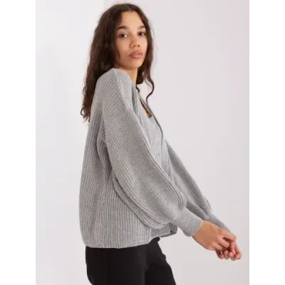Dvojdielna súprava vrchný diel + sveter  MODA8019 sivá