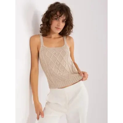 Dvojdielna súprava vrchný diel + sveter  MODA8019 béžová