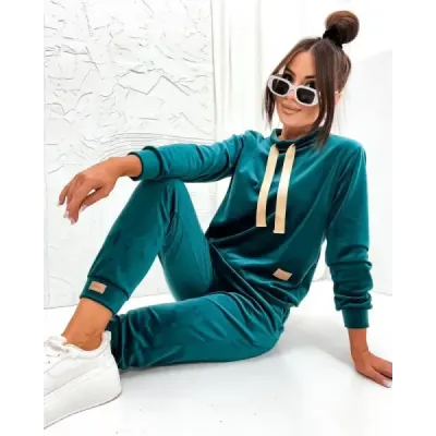 Dámska velúrová súprava MODA637 zelená