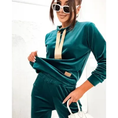 Dámska velúrová súprava MODA637 zelená