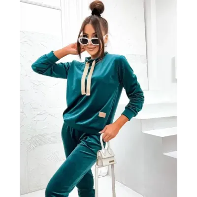 Dámska velúrová súprava MODA637 zelená