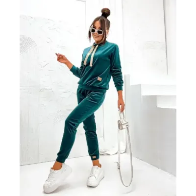 Dámska velúrová súprava MODA637 zelená