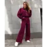 Dámsky set  so širokými nohavicami MODA21109 bordovej farby