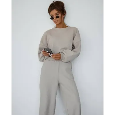 Dámsky set mikina + nohavice MODA1108 béžový