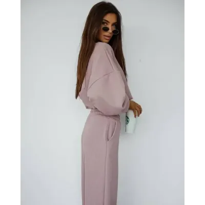 Dámsky set mikina + nohavice MODA1108 púdrovo ružovy
