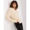 Dámsky sveter s golierom svetlo béžový (2349)