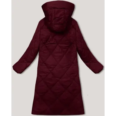 Dlha dámska zimná bunda parka MODA3173 bordová