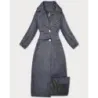 Dámsky dlhý kabát  S'West  MODA8542 modrý