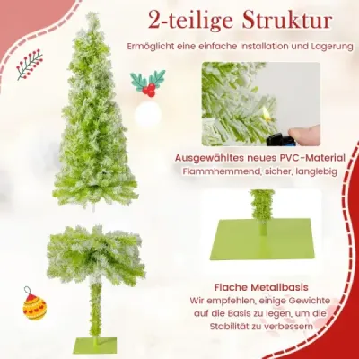 Umelý vianočný stromček so svetlami a snehom 150 cm vianočný stromček s ohýbateľným vrcholom