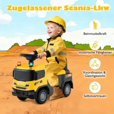 2 v 1 policajné auto s volantom a úložným priestorom šmykľavka tlačiť auto žltá