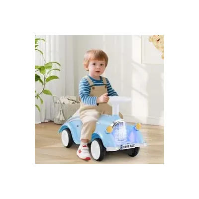 Šmykľavé auto klasické šmykľavé auto s volantom klaksón LED svetlomety modré