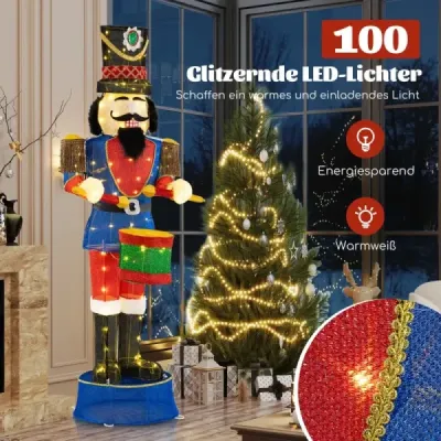 Vianočná figúrka luskáčika veľká osvetlená vianočná dekorácia XXL 185 cm Vianočná figúrka luskáčika veľká osvetlená vianočná dekorácia XXL 185 cm