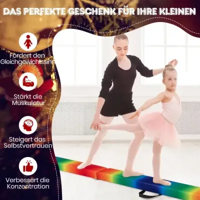 270 cm balančná kladina detská balančná kladina skladacia gymnastická kladina s rukoväťou na prenášanie Farebná