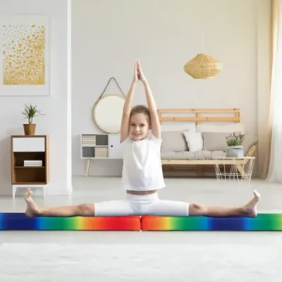 270 cm balančná kladina detská balančná kladina skladacia gymnastická kladina s rukoväťou na prenášanie Farebná