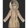 Svetlobéžová bunda z alpaky s kapucňou MODA214 béžová