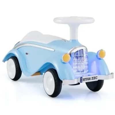 Šmykľavé auto klasické šmykľavé auto s volantom klaksón LED svetlomety modré