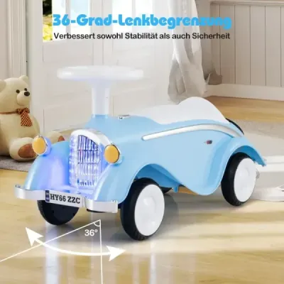 Šmykľavé auto klasické šmykľavé auto s volantom klaksón LED svetlomety modré