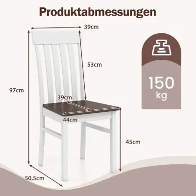Sada 2 jedálenských stoličiek bez podrúčok, ergonomické operadlo a zapustené sedadlo hnedé