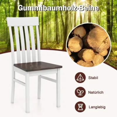 Sada 2 jedálenských stoličiek bez podrúčok, ergonomické operadlo a zapustené sedadlo hnedé