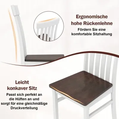 Sada 2 jedálenských stoličiek bez podrúčok, ergonomické operadlo a zapustené sedadlo hnedé