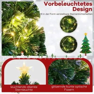 120cm umelý vianočný stromček zo sklenených vlákien s osvetlením