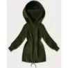 Vlnená dámska bunda typu alpaka MODA017 army