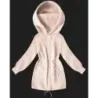 Vlnená dámska bunda typu alpaka MODA017 lososová