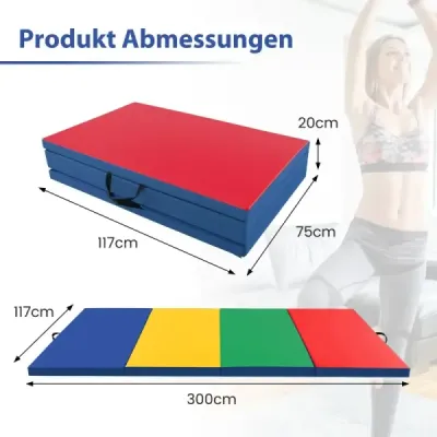 300 x 117 x 5 cm Mäkká podlahová rohož zo syntetickej kože s držadlami na prenášanie a upevnením na šplhanie Farebná
