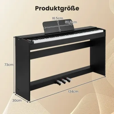 Digitálne piano 88 klávesov s kladivkovou mechanikou s váženou klaviatúrou elektrické piano s nábytkovým stojanom čierne
