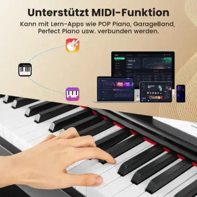 Digitálne piano 88 klávesov s kladivkovou mechanikou s váženou klaviatúrou elektrické piano s nábytkovým stojanom čierne