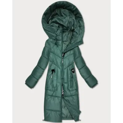 Dámska zimná bunda do polovice stehien MODA8535 tmavozelená