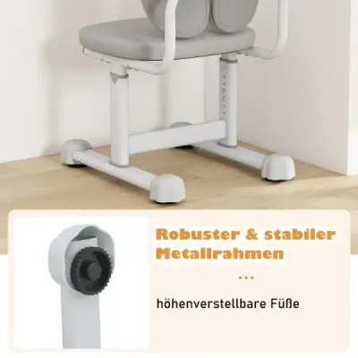 Detská stolička k písaciemu stolu Detská stolička s dvojitou opierkou chrbta a nastaviteľnou výškou  sivá Detská stolička k písaciemu stolu Detská stolička s dvojitou opierkou chrbta a nastaviteľnou výškou  sivá