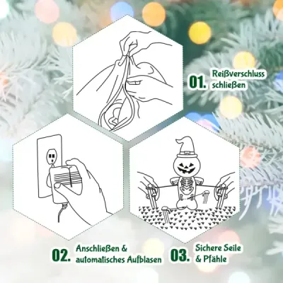 160 cm vianočný nafukovací pes Samonafukovací vianočný pes s integrovanými svetlami Polyesterová tkanina
