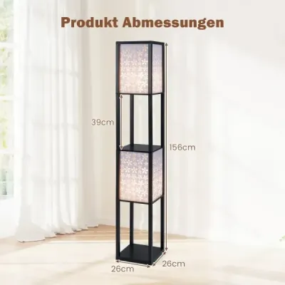 Stojacia lampa s 2 plameňmi a 2 policami Stojacia lampa s 2 vyrezávanými vzorovanými tienidlami Kvety