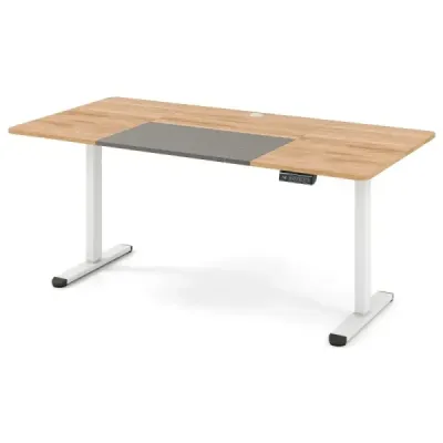 Elektrický stojaci stôl 140 x 70 cm výškovo nastaviteľný ergonomický stôl na sedenie a státie príroda