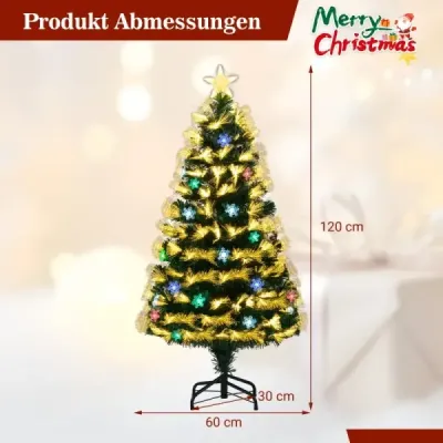 120 cm Umelý vianočný stromček s osvetlením a hviezdičkou Mini vianočný stromček