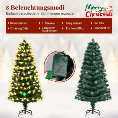 150 cm Umelý vianočný stromček s osvetlením a hviezdičkou Mini vianočný stromček