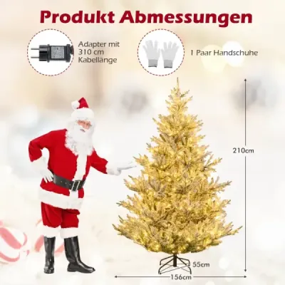 210 cm umelý vianočný stromček s 500 viacfarebnými RGB svetlami ovládanými aplikáciou