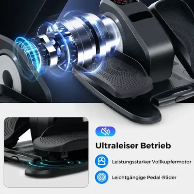 Eliptický trenažér pod stôl elektrický sedadlový pedálový trenažér pre seniorov tichý fitnes stroj čierny
