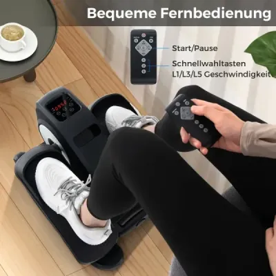Eliptický trenažér pod stôl elektrický sedadlový pedálový trenažér pre seniorov tichý fitnes stroj čierny