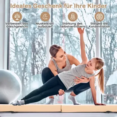 210 cm kladina Skladacia gymnastická kladina Nekĺzavá kladina do 73 kg Béžová