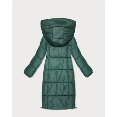 Dámska zimná bunda do polovice stehien MODA8535 tmavozelená