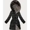 Obojstranná dámska zimná bunda plus size  MODA6008BIG  čierna/panther