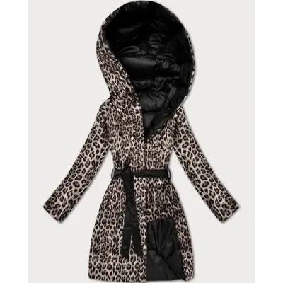 Obojstranná dámska zimná bunda plus size  MODA6008BIG  čierna/panther