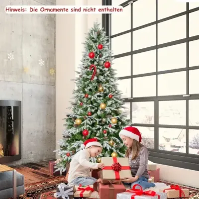 225 cm osvetlený vianočný stromček, zasnežený slávnostný stromček s výklopnou konštrukciou