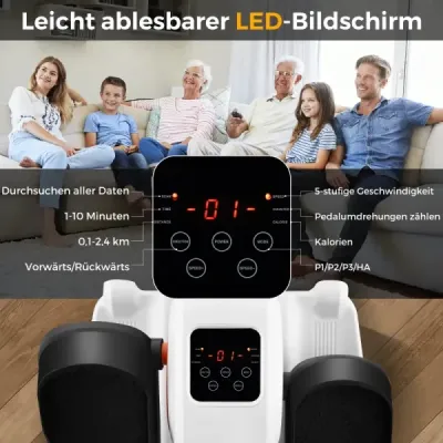 Eliptický trenažér pod stôl elektrický sediaci pedálový trenažér pre seniorov tichý fitnes stroj s monitorom na displeji